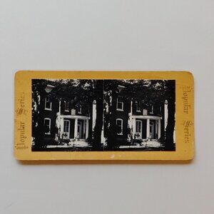ANTIQUE Stereograph Card ESTATE HOME Photo Card